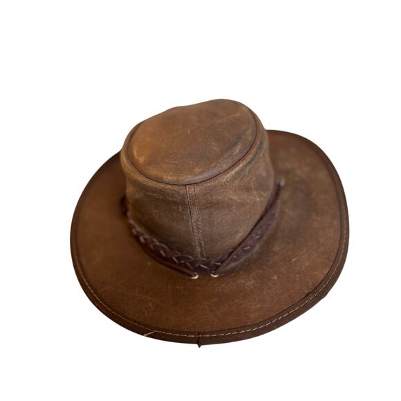 Head N Home "Bravo" Leather American Outback /Cowboy Hat Unisex Size M/L - Picture 4 of 11
